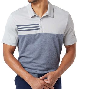 Adidas Heathered Colorblocked 3-Stripes Polo