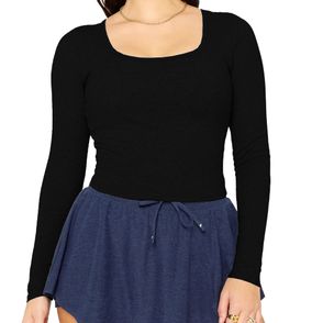 Fabletics Daily Rib Cropped Square Neck Long-Sleeve