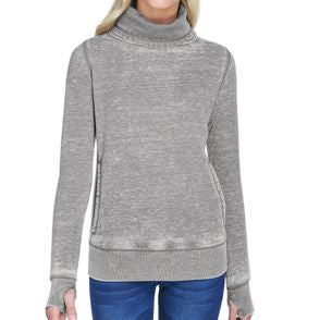 J America Ladies' Zen Fleece Cowl Neck Sweatshirt