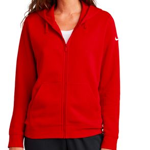 Nike Women's Club Fleece Sleeve Swoosh Full-Zip Hoodie