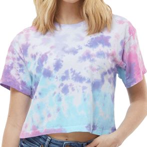 Colortone Women's Tie-Dyed Crop T-Shirt