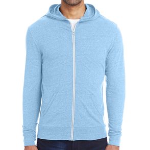 Threadfast Apparel Triblend Full-Zip Light Hoodie