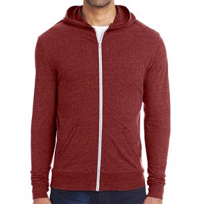 Threadfast Apparel Triblend Full-Zip Light Hoodie