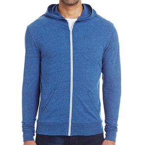 Threadfast Apparel Triblend Full-Zip Light Hoodie