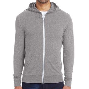 Threadfast Apparel Triblend Full-Zip Light Hoodie