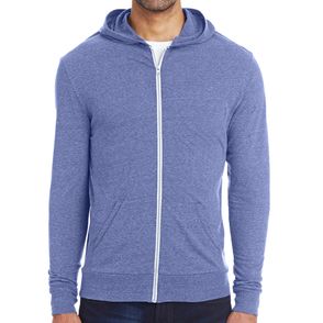 Threadfast Apparel Triblend Full-Zip Light Hoodie