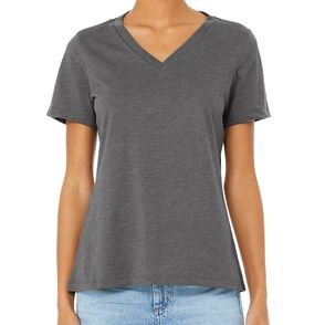 Bella + Canvas Women's Relaxed Heather CVC V-Neck Tee