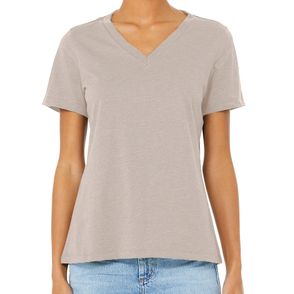 Bella + Canvas Women's Relaxed Heather CVC V-Neck Tee