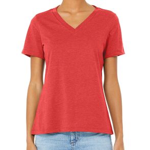 Bella + Canvas Women's Relaxed Heather CVC V-Neck Tee