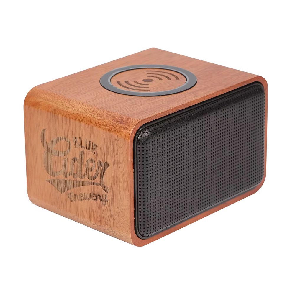 Wood Bluetooth Speaker with Wireless Charging Pad