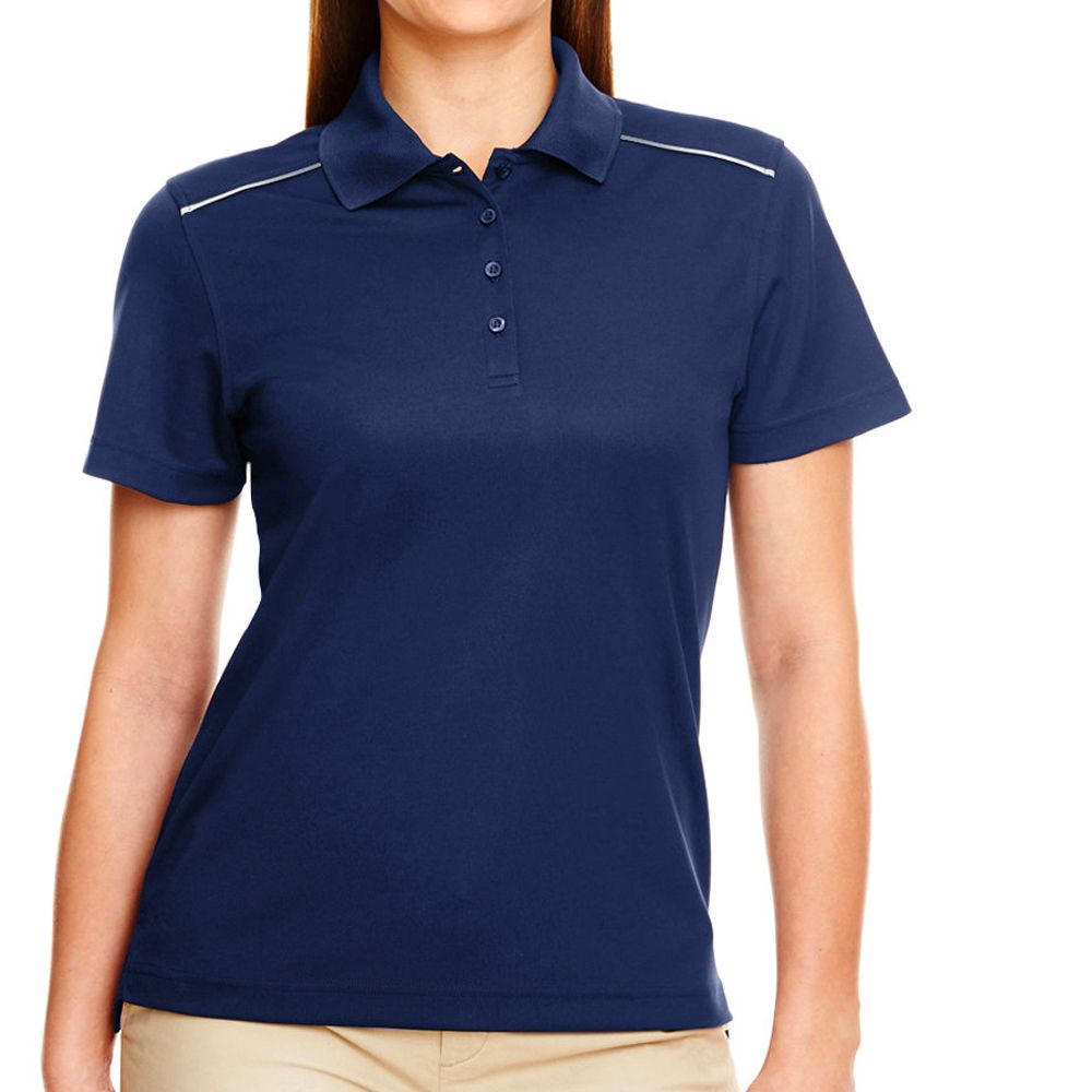 Core 365 Women's Radiant Polo Shirt with Reflective Piping