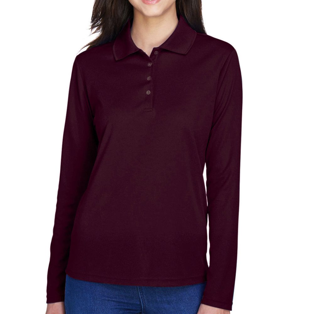 Core 365 Women's Performance Long-Sleeve Piqué Polo