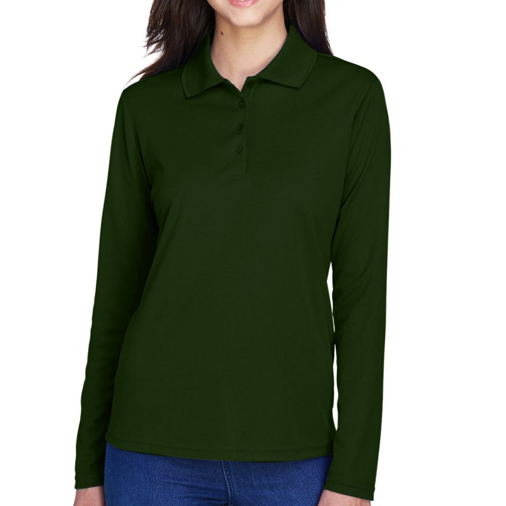 Core 365 Women's Performance Long-Sleeve Piqué Polo