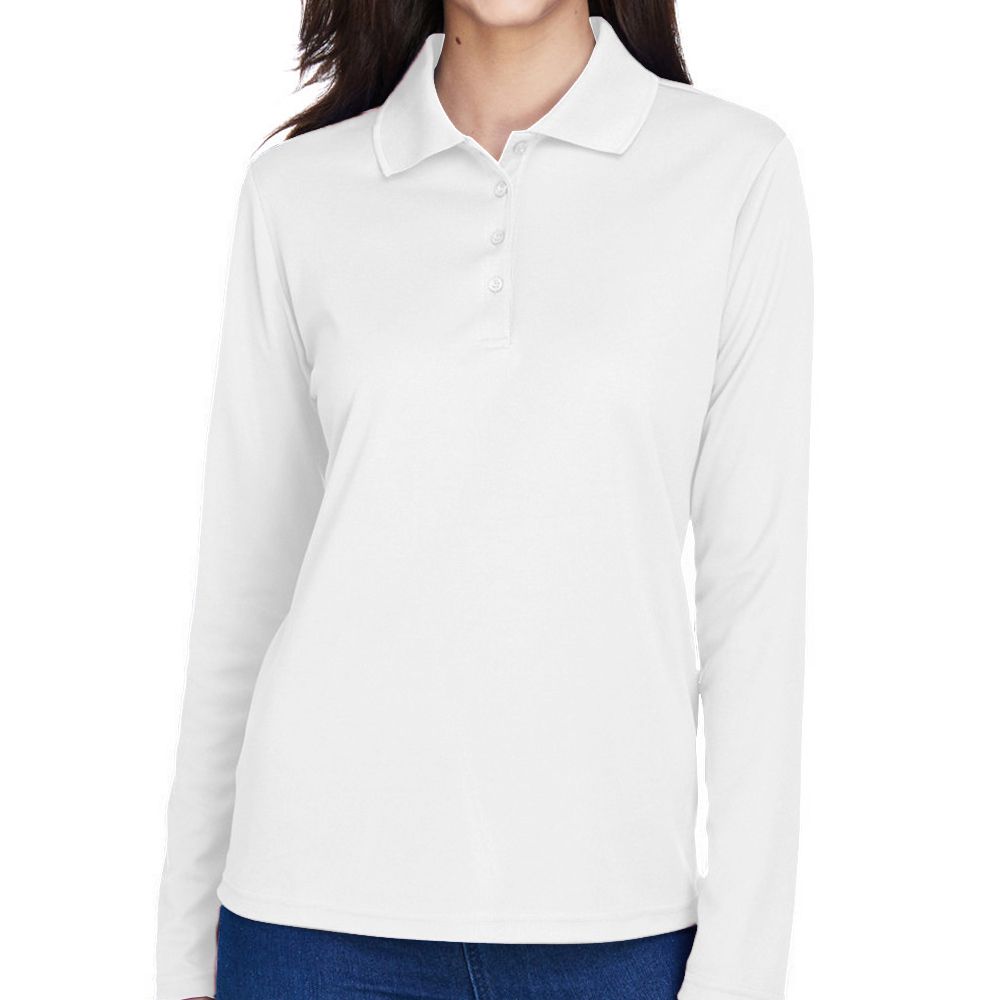 Core 365 Women's Performance Long-Sleeve Piqué Polo