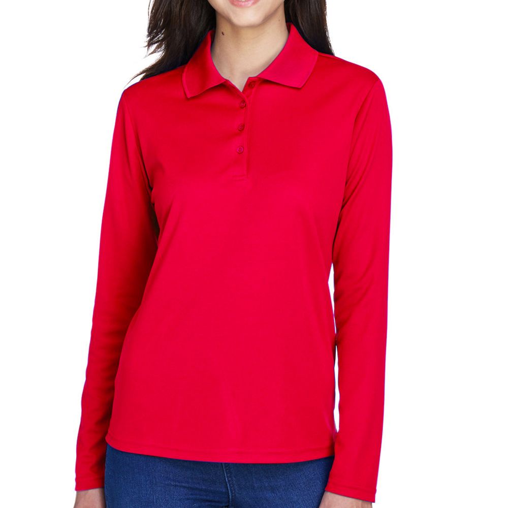 Core 365 Women's Performance Long-Sleeve Piqué Polo