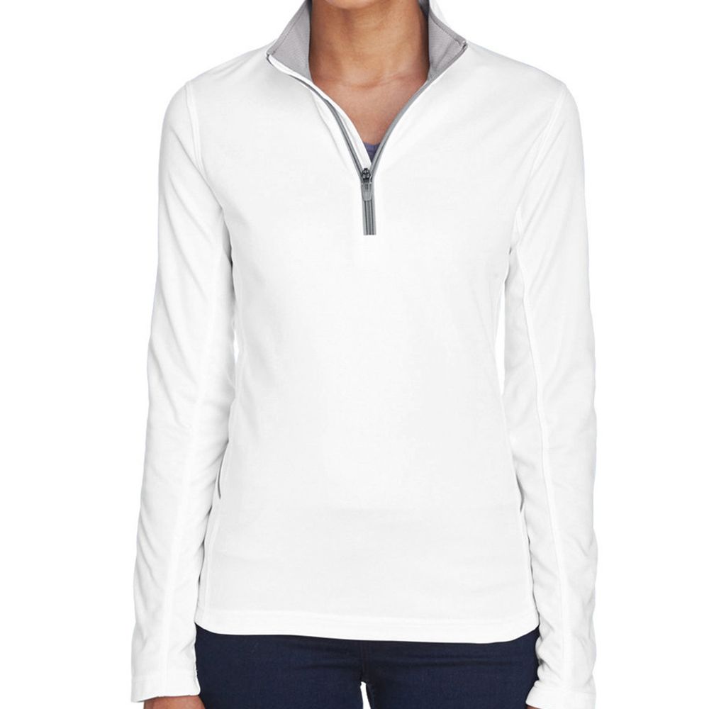 UltraClub Women's Cool & Dry Sport Quarter-Zip Pullover