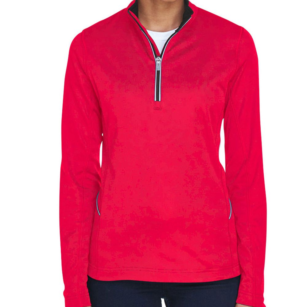 UltraClub Women's Cool & Dry Sport Quarter-Zip Pullover