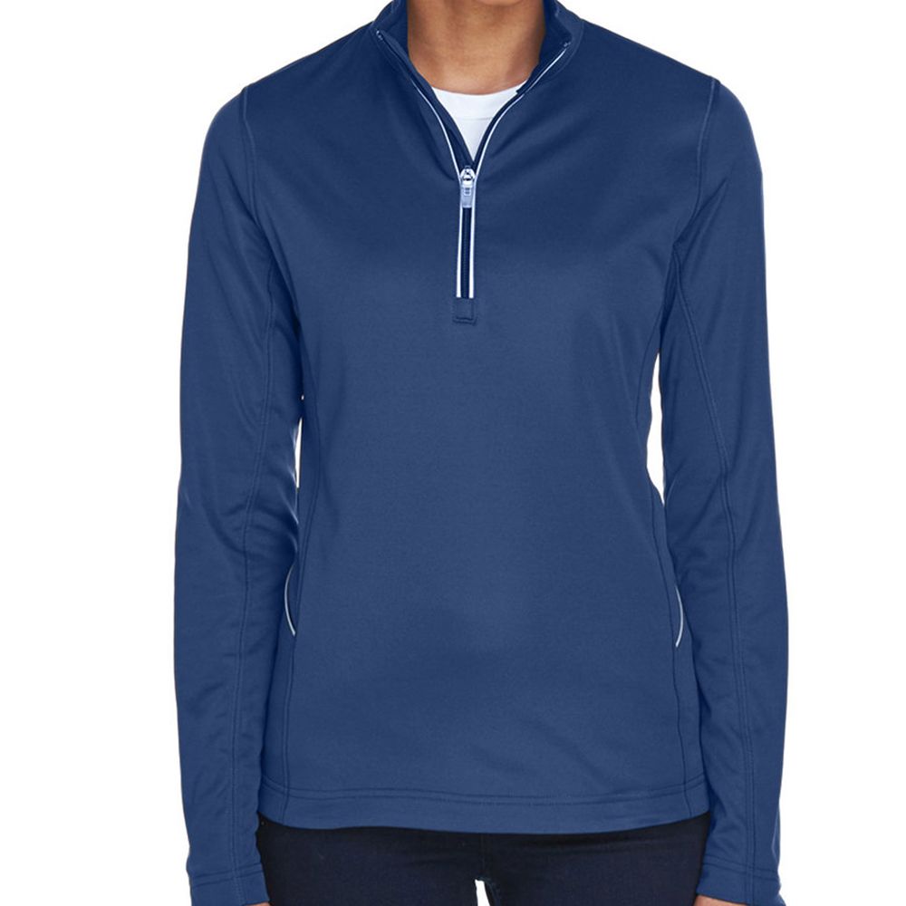 UltraClub Women's Cool & Dry Sport Quarter-Zip Pullover