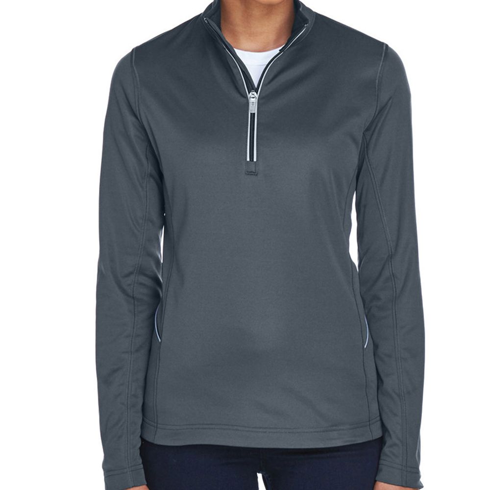 UltraClub Women's Cool & Dry Sport Quarter-Zip Pullover