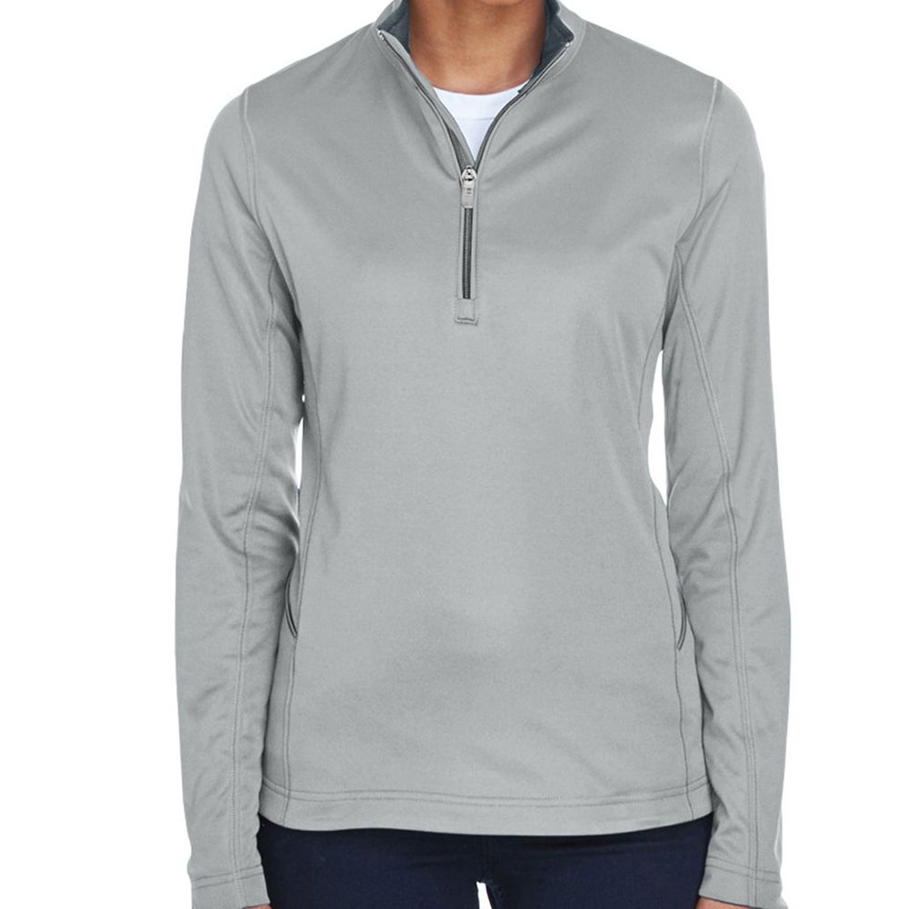 UltraClub Women's Cool & Dry Sport Quarter-Zip Pullover