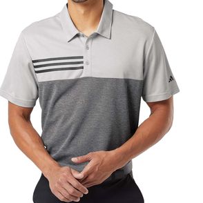 Adidas Heathered Colorblocked 3-Stripes Polo