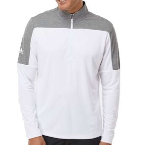 Adidas Heather Coloblock Quarter-Zip Pullover