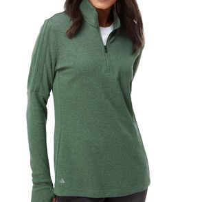 Adidas Women's 3-Stripes Quarter-Zip Sweater