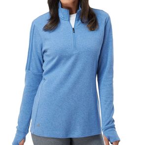 Adidas Women's 3-Stripes Quarter-Zip Sweater