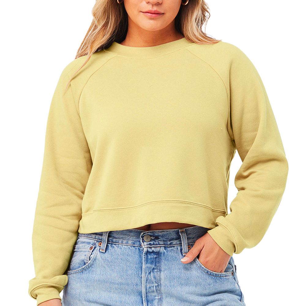 Bella + Canvas Women's Cropped Raglan Pullover Fleece