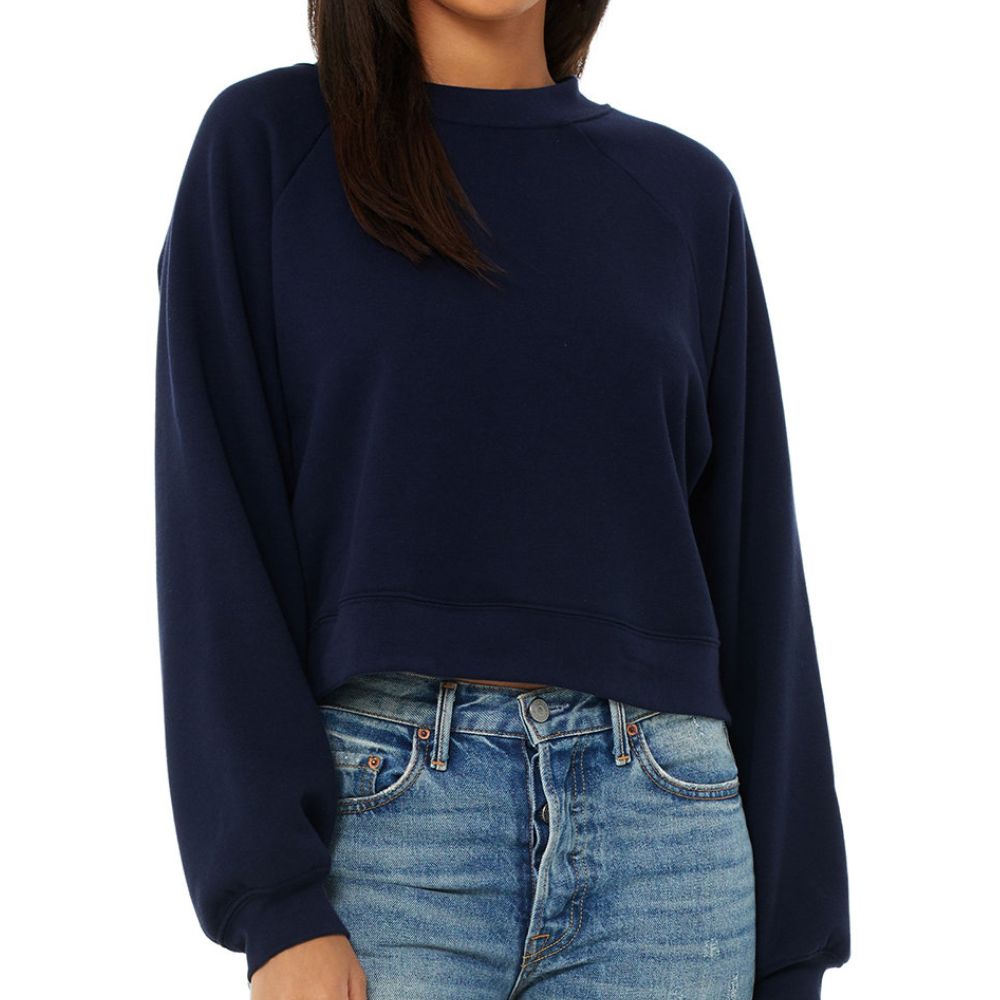 Bella + Canvas Women's Cropped Raglan Pullover Fleece