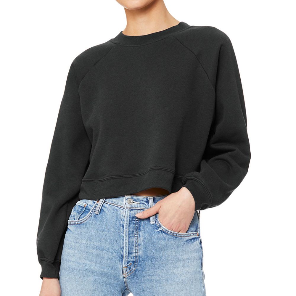 Bella + Canvas Women's Cropped Raglan Pullover Fleece