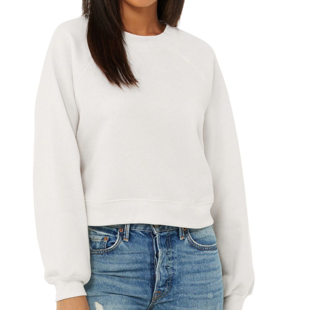 Bella + Canvas Women's Cropped Raglan Pullover Fleece