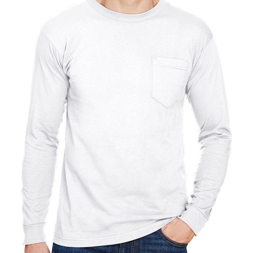 Bayside  Union-Made Long Sleeve Pocket Shirt