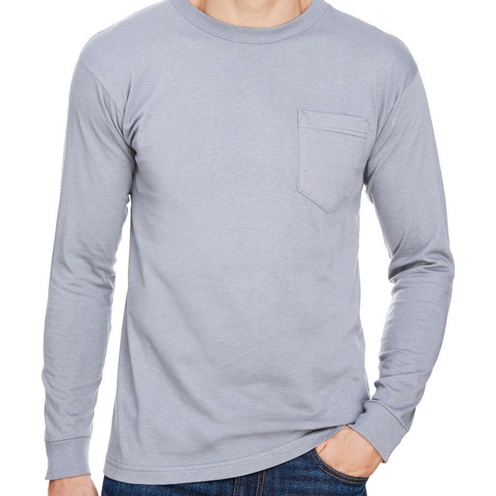 Bayside  Union-Made Long Sleeve Pocket Shirt