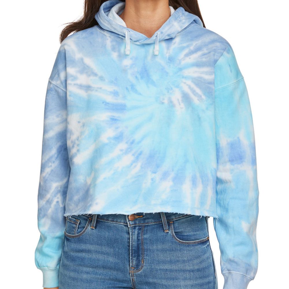 Tie-Dye Women's Cropped Hooded Sweatshirt