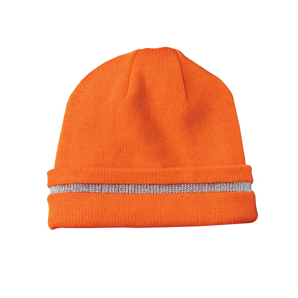 CornerStone Reflective Stripe Safety Beanie