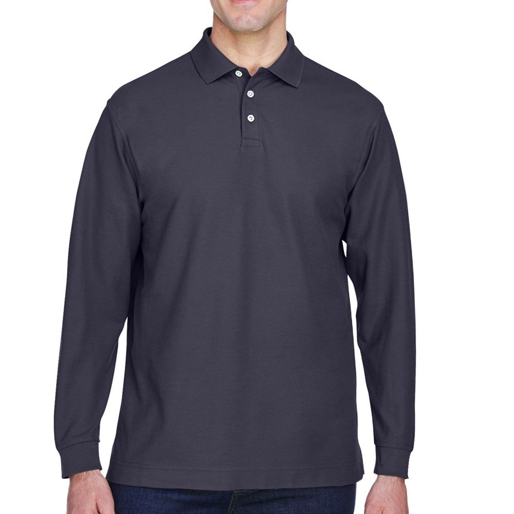 Devon & Jones Men's Long Sleeve Pique Polo