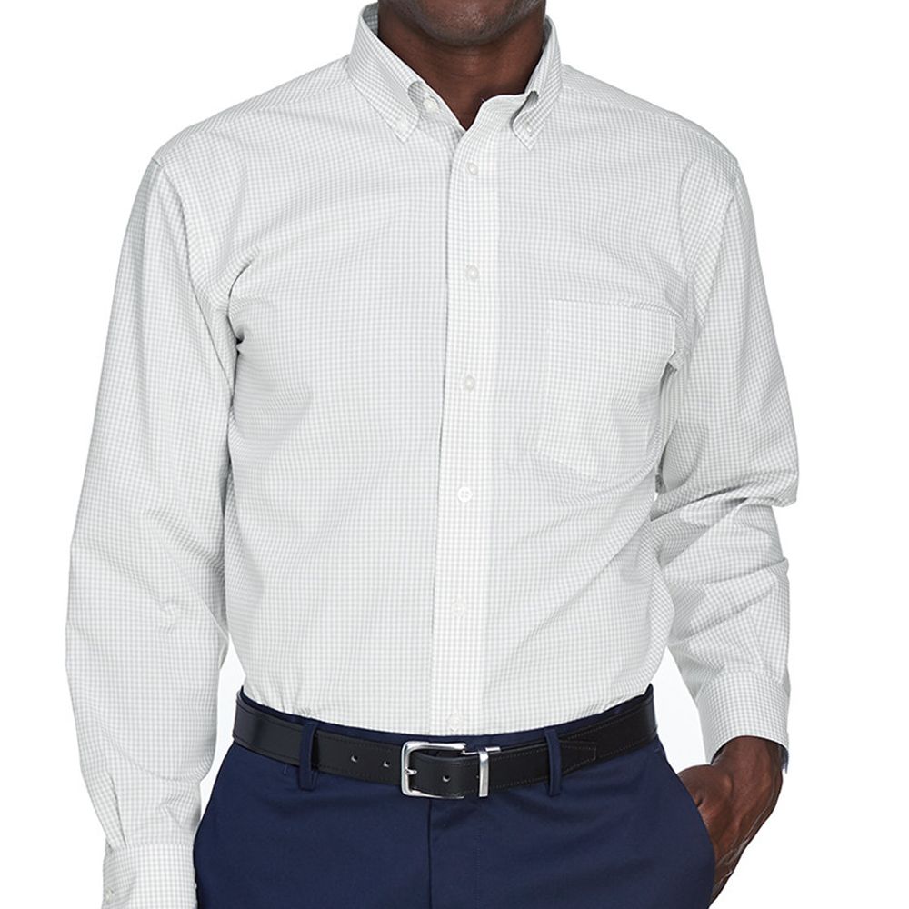 Devon & Jones Crown Collection™ Gingham Check Button Up Shirt