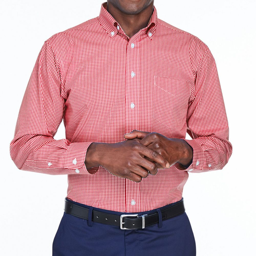 Devon & Jones Crown Collection™ Gingham Check Button Up Shirt