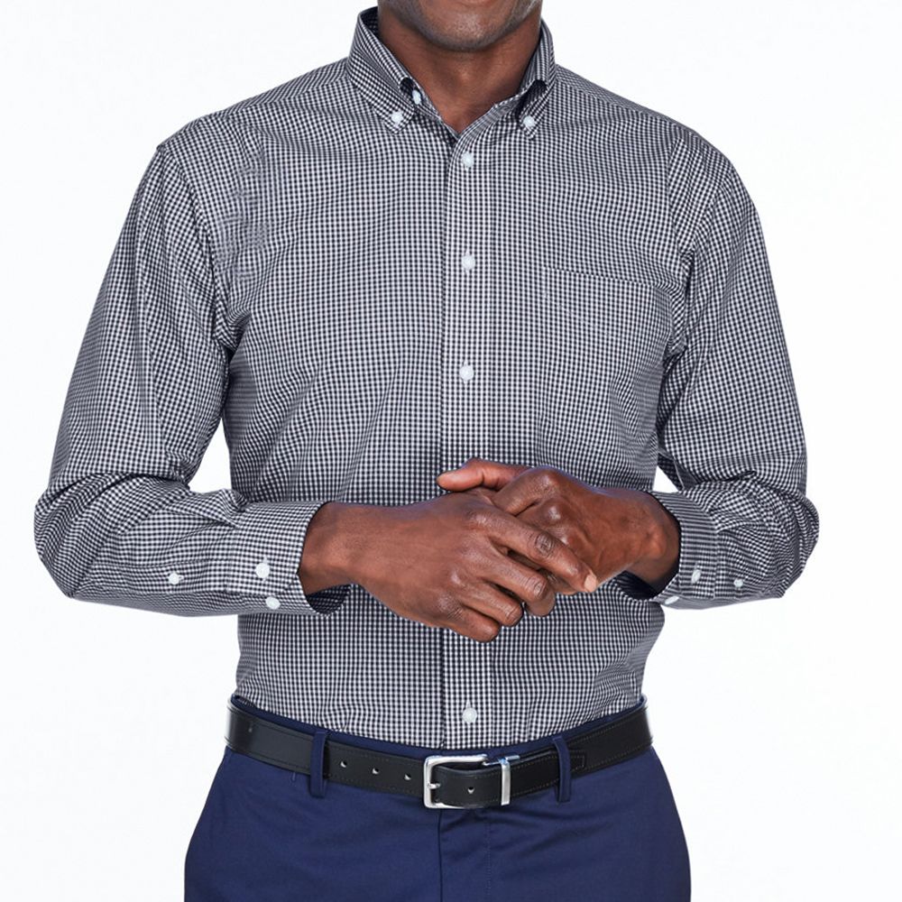 Devon & Jones Crown Collection™ Gingham Check Button Up Shirt