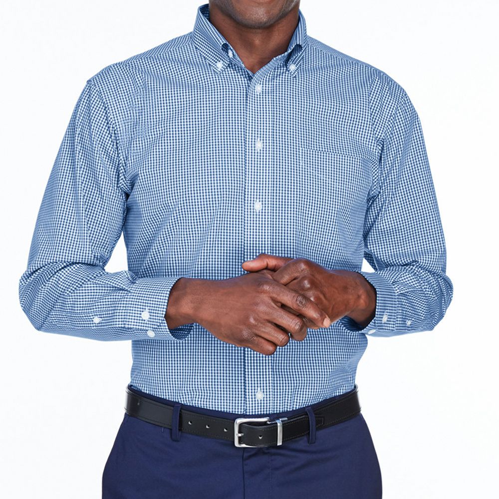 Devon & Jones Crown Collection™ Gingham Check Button Up Shirt