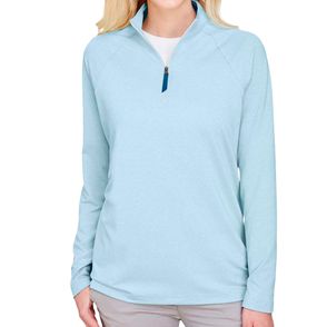 Devon & Jones CrownLux Performance Ladies' Clubhouse Micro-Stripe Quarter-Zip