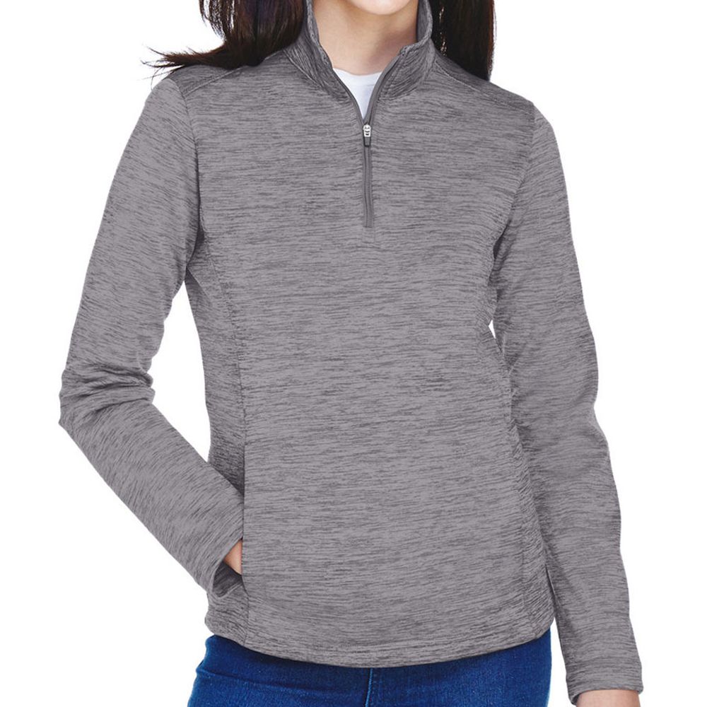 Devon & Jones Women's Newbury Melange Fleece Quarter-Zip Pullover