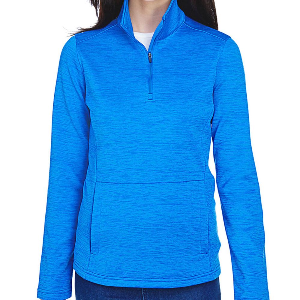 Devon & Jones Women's Newbury Melange Fleece Quarter-Zip Pullover