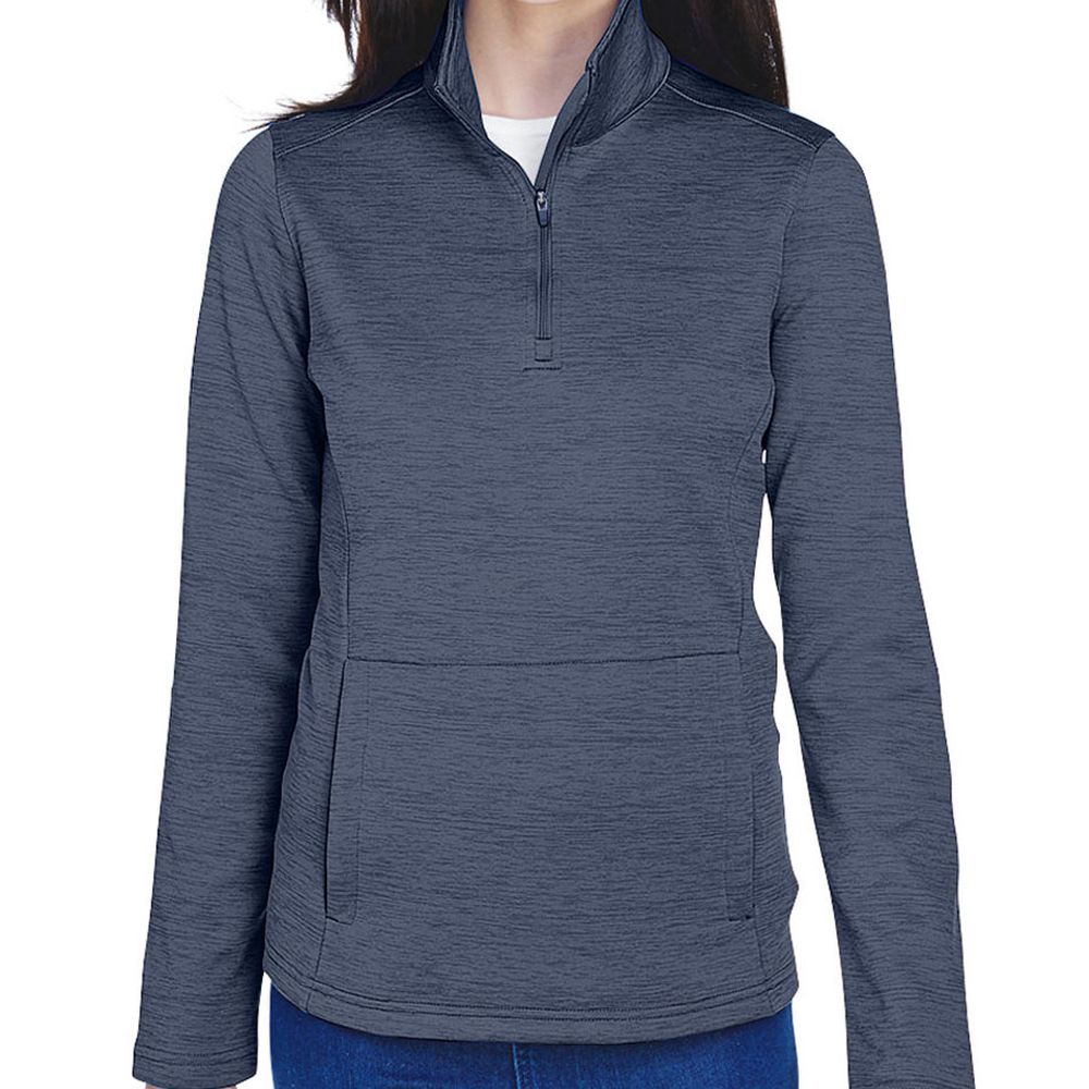 Devon & Jones Women's Newbury Melange Fleece Quarter-Zip Pullover