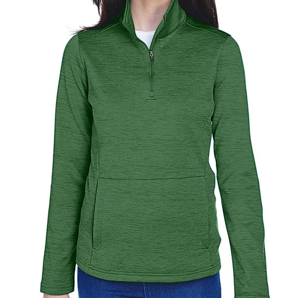 Devon & Jones Women's Newbury Melange Fleece Quarter-Zip Pullover