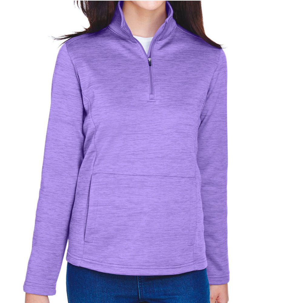 Devon & Jones Women's Newbury Melange Fleece Quarter-Zip Pullover