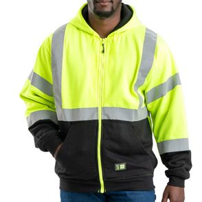 Berne Hi-Vis Class 3 Hooded Softshell Jacket