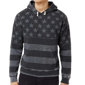J America Triblend Pullover Fleece Hooded Sweatshirt