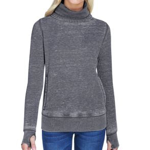 J America Ladies' Zen Fleece Cowl Neck Sweatshirt